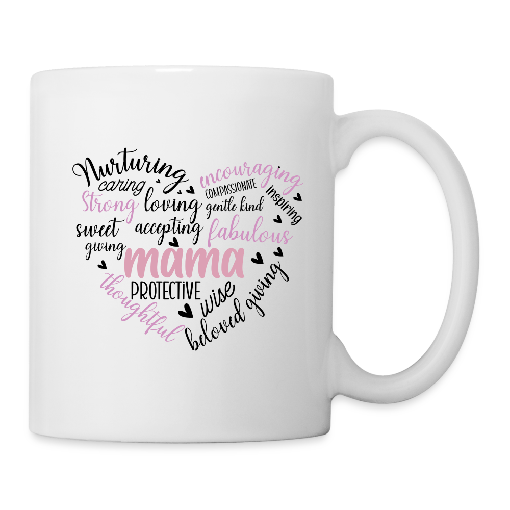 Mama Word Art Heart Coffee Mug - white