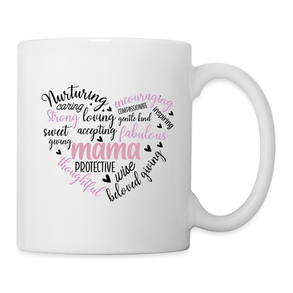 Mama Word Art Heart Coffee Mug - white