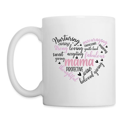 Mama Word Art Heart Coffee Mug - white