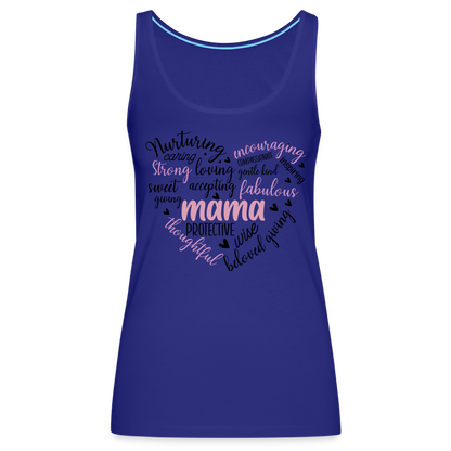Mama Word Art Heart Women’s Premium Tank Top - royal blue