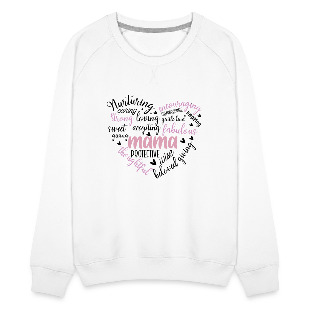 Mama Word Art Heart Women’s Premium Sweatshirt - white