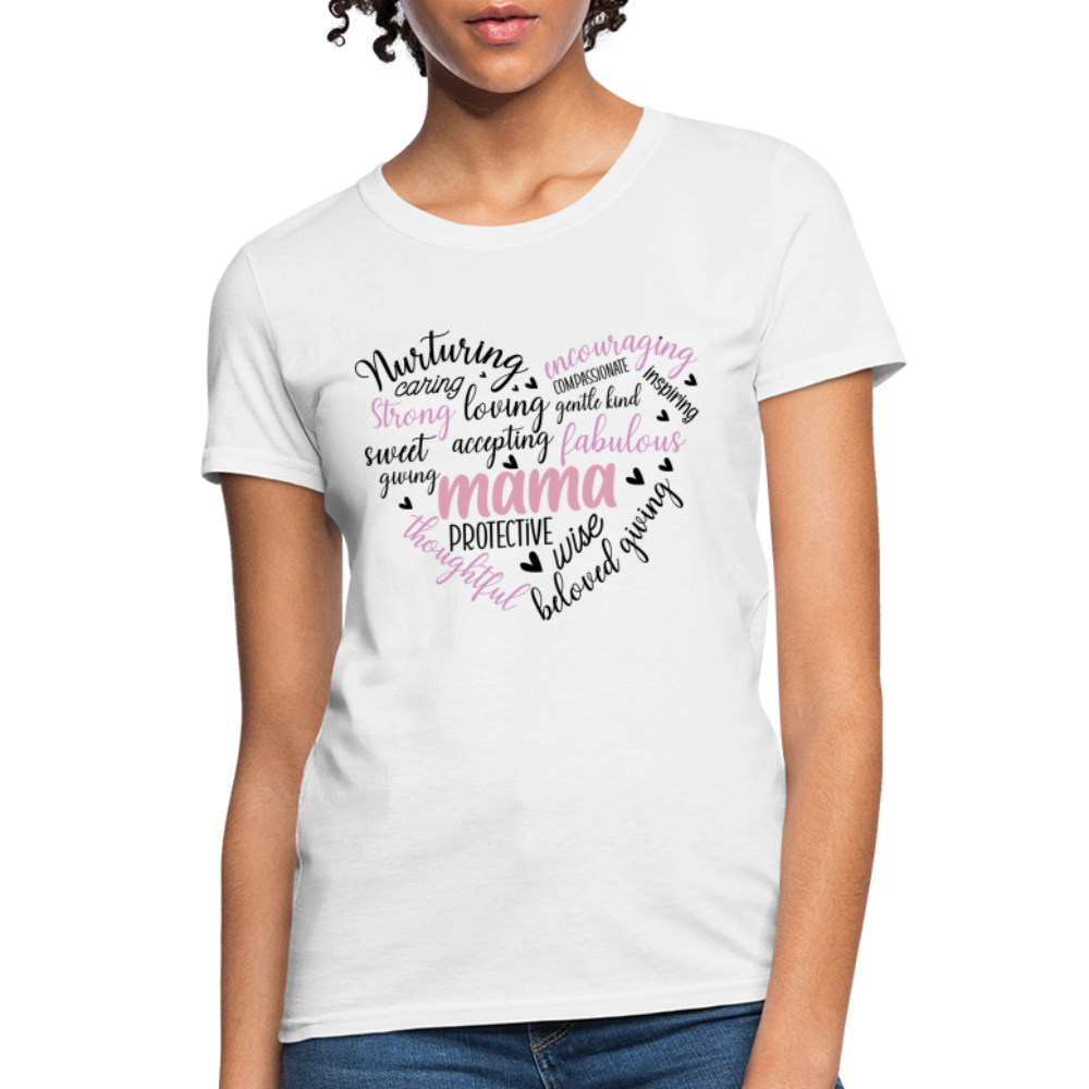 Mama Word Art Heart Women's T-Shirt - white