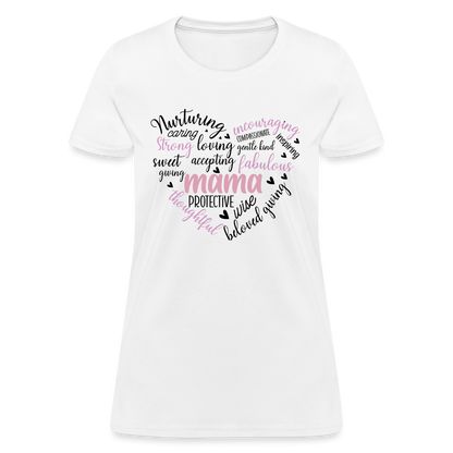 Mama Word Art Heart Women's T-Shirt - white