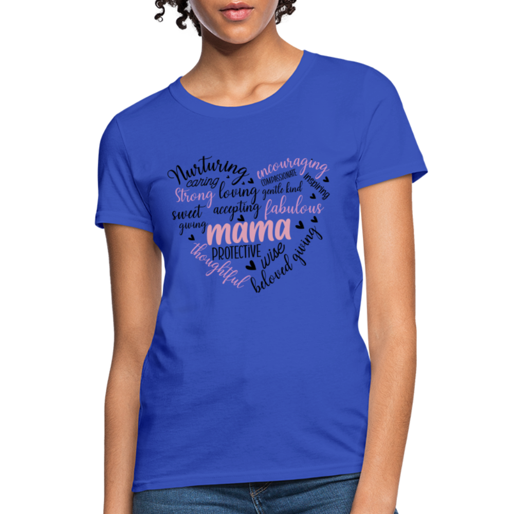 Mama Word Art Heart Women's T-Shirt - royal blue