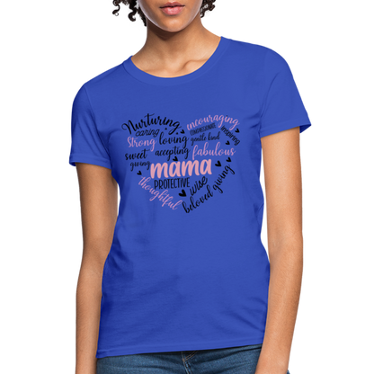 Mama Word Art Heart Women's T-Shirt - royal blue