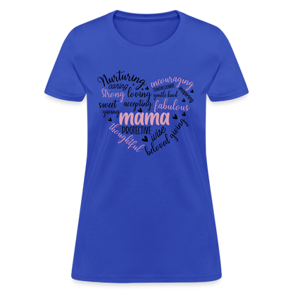 Mama Word Art Heart Women's T-Shirt - royal blue