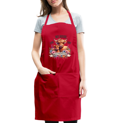 Highland Cow - Aint No Hood Like Moo-Therhood Adjustable Apron - red