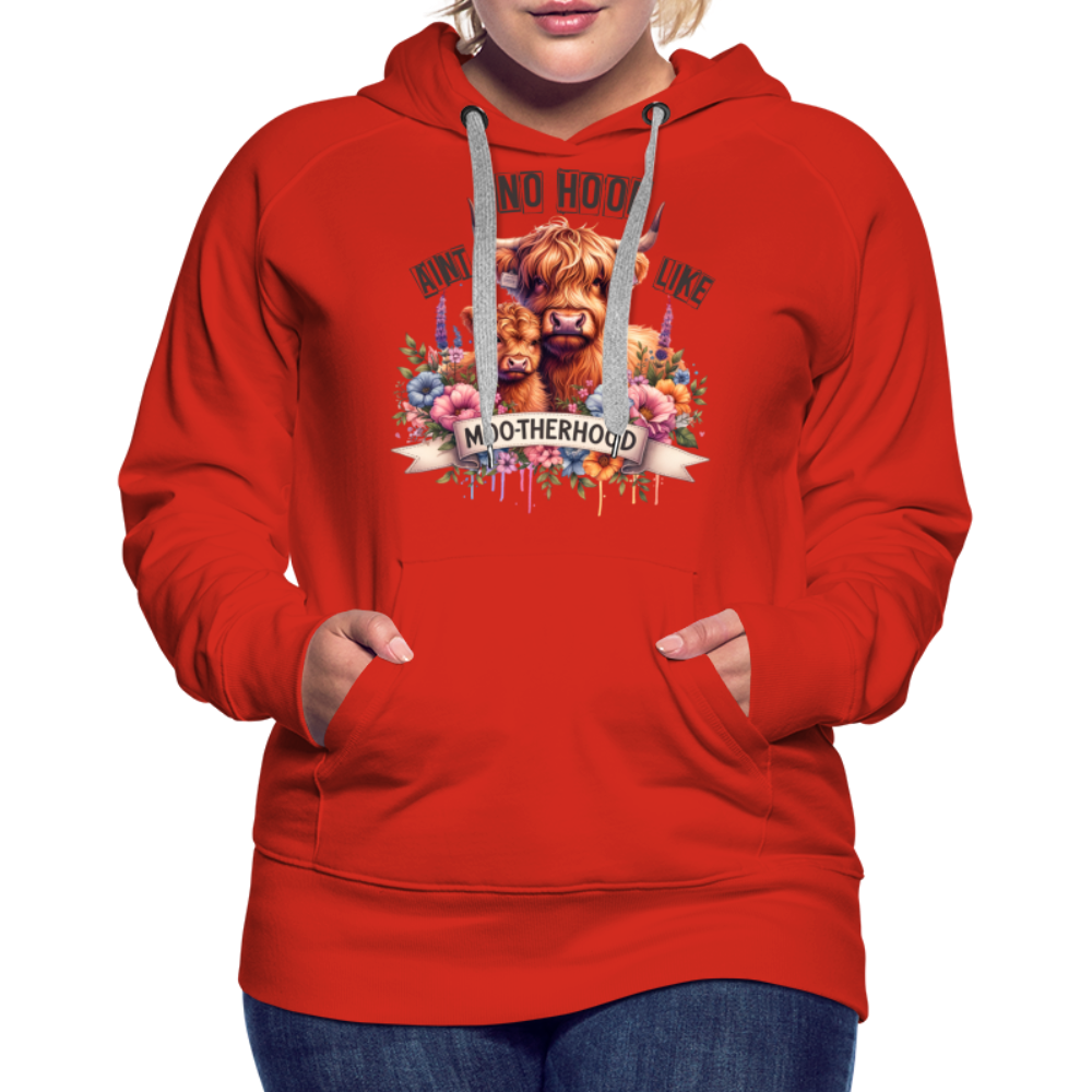 Highland Cow - Aint No Hood Like Moo-Therhood Women’s Premium Hoodie - red