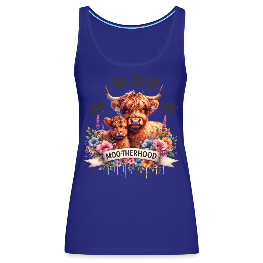 Highland Cow - Aint No Hood Like Moo-Therhood Women’s Premium Tank Top - royal blue