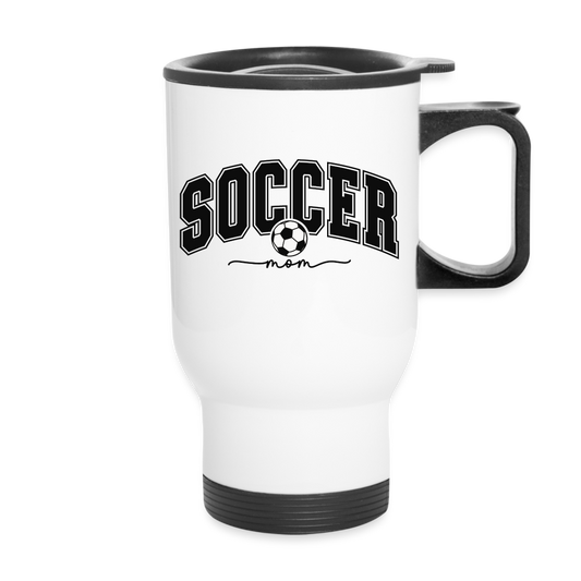 Soccer Mom Travel Mug - white