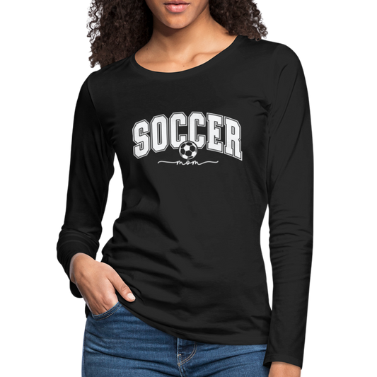 Soccer Mom Women's Premium Long Sleeve T-Shirt - black