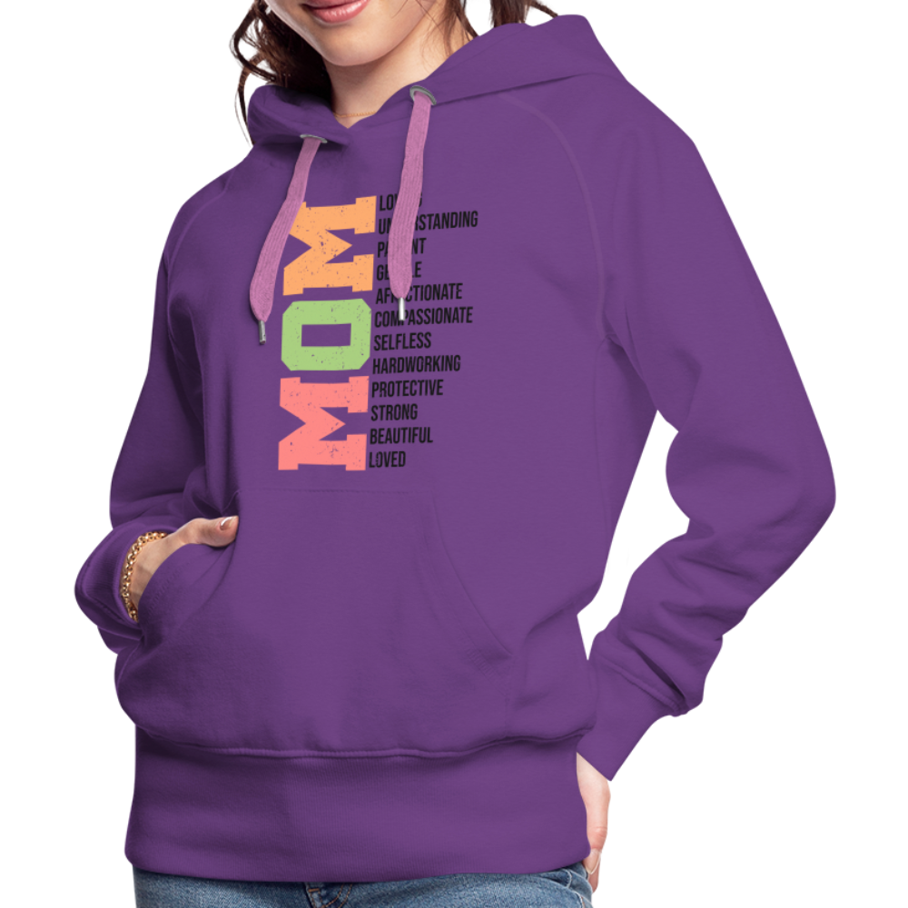 Mom Women’s Premium Hoodie (Heartfelt Tribute) - purple 