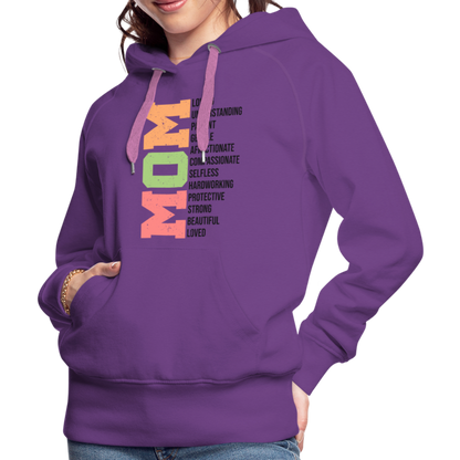 Mom Women’s Premium Hoodie (Heartfelt Tribute) - purple 