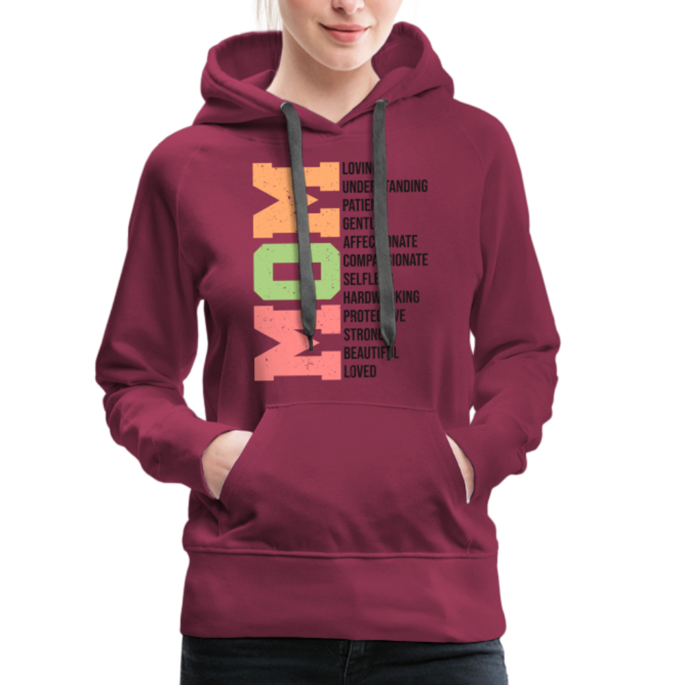 Mom Women’s Premium Hoodie (Heartfelt Tribute) - burgundy