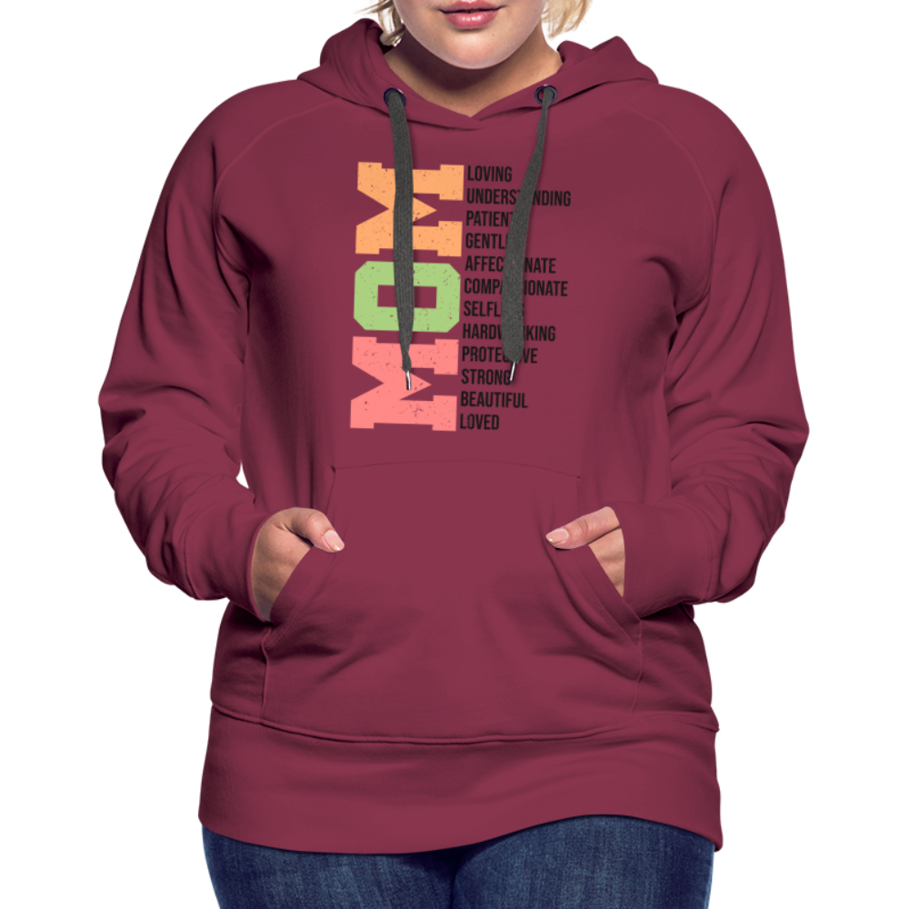 Mom Women’s Premium Hoodie (Heartfelt Tribute) - burgundy