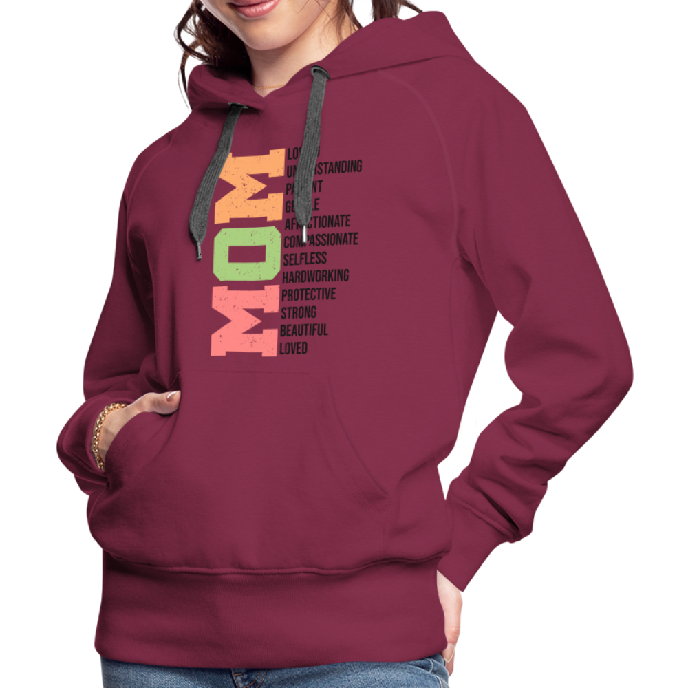 Mom Women’s Premium Hoodie (Heartfelt Tribute) - burgundy