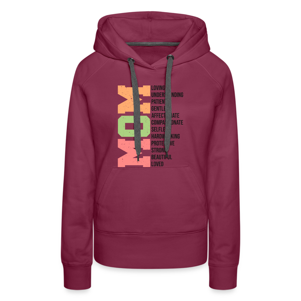 Mom Women’s Premium Hoodie (Heartfelt Tribute) - burgundy