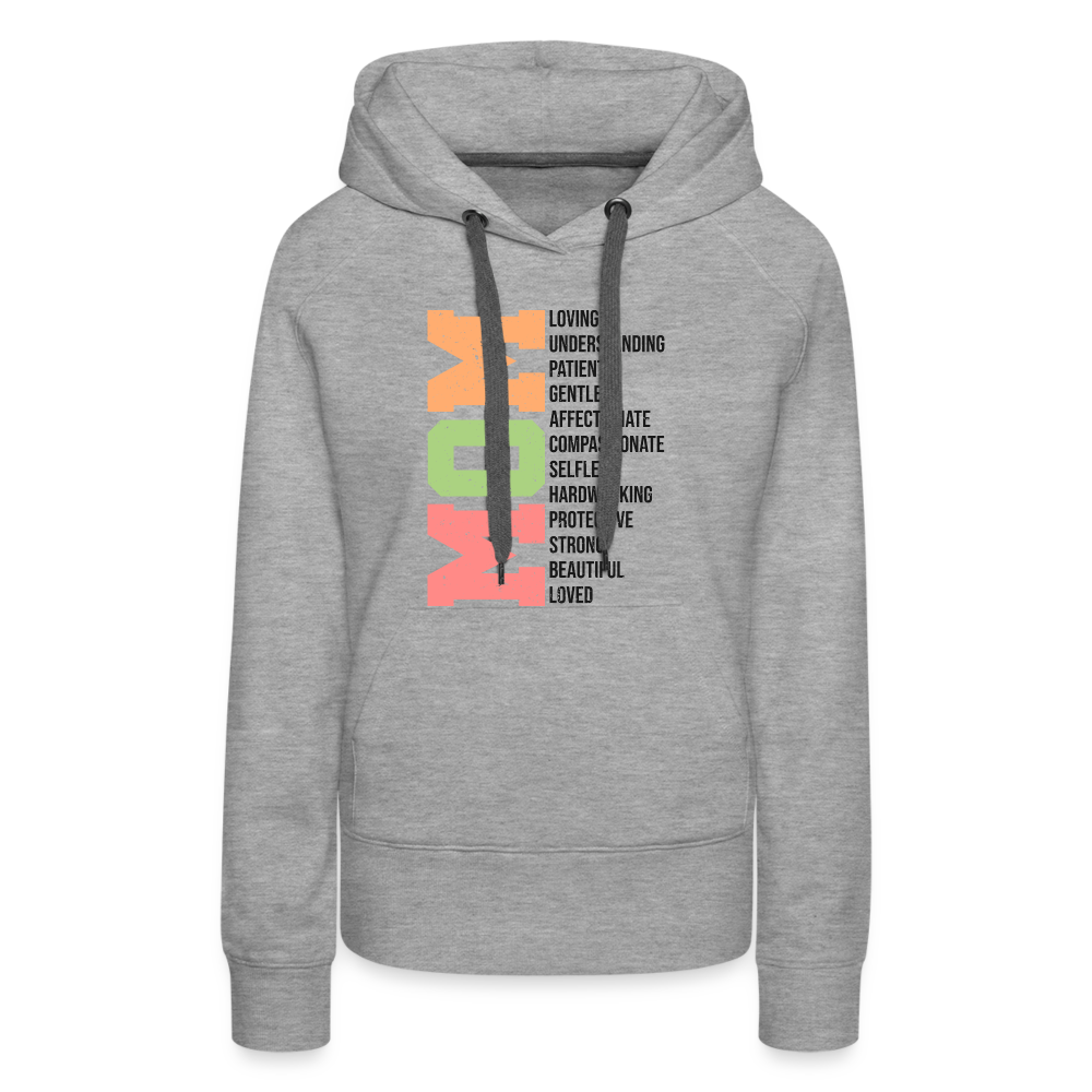Mom Women’s Premium Hoodie (Heartfelt Tribute) - heather grey