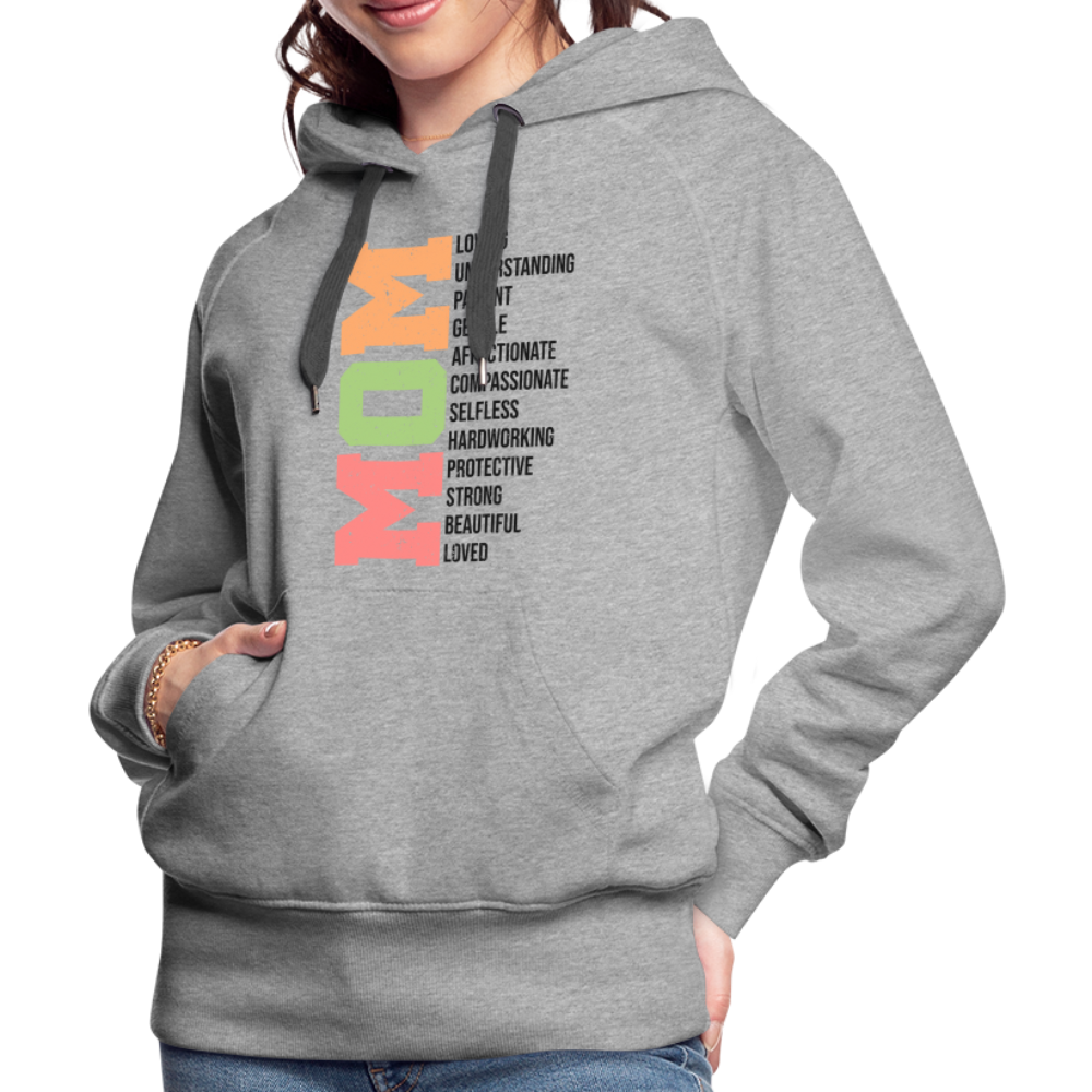 Mom Women’s Premium Hoodie (Heartfelt Tribute) - heather grey