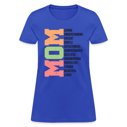 Mom Women's T-Shirt (Heartfelt Tribute) - royal blue