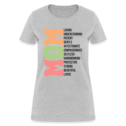 Mom Women's T-Shirt (Heartfelt Tribute) - heather gray