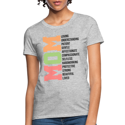 Mom Women's T-Shirt (Heartfelt Tribute) - heather gray