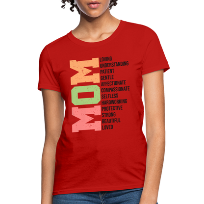 Mom Women's T-Shirt (Heartfelt Tribute) - red