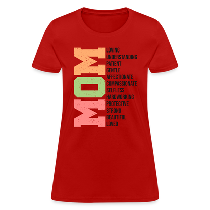 Mom Women's T-Shirt (Heartfelt Tribute) - red