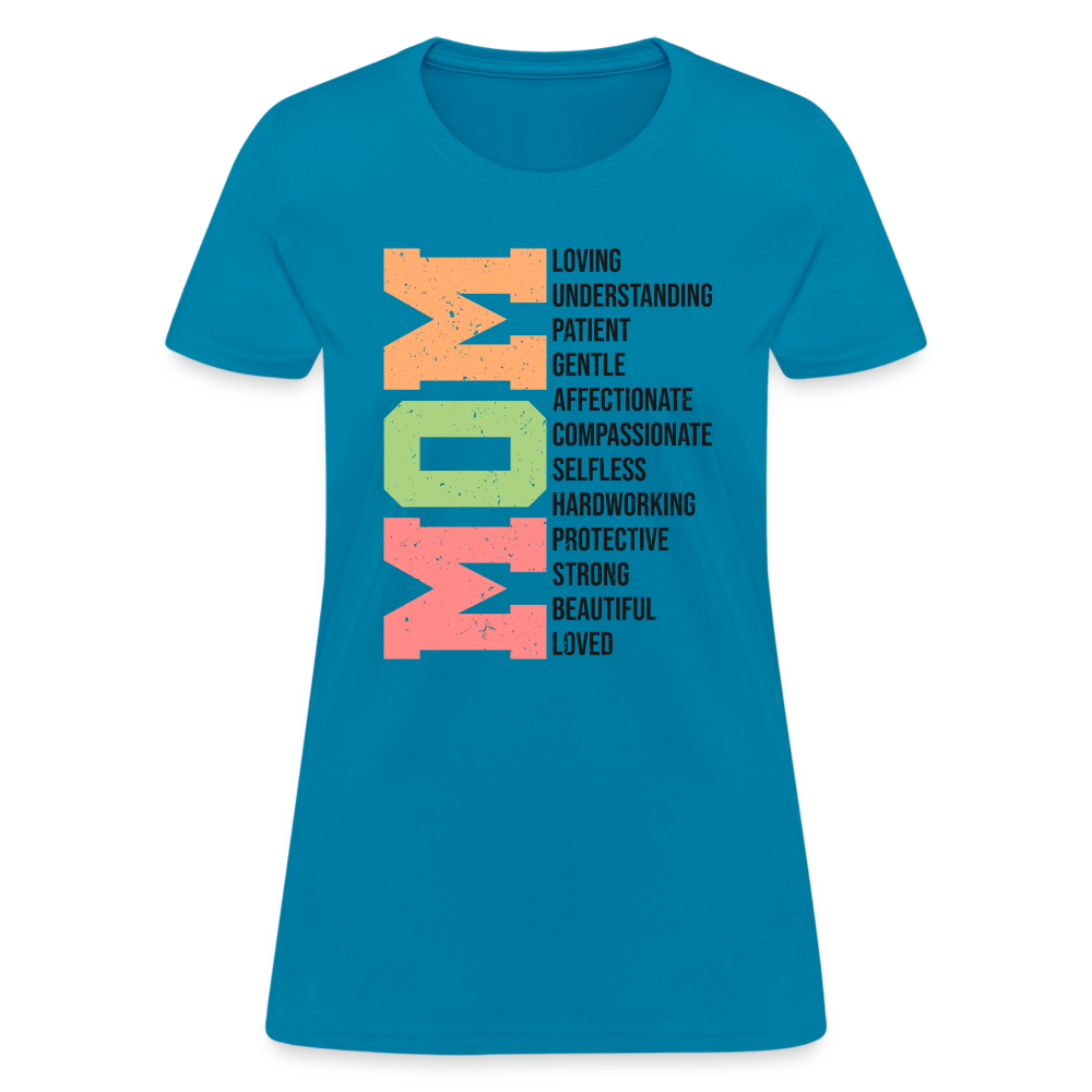 Mom Women's T-Shirt (Heartfelt Tribute) - turquoise