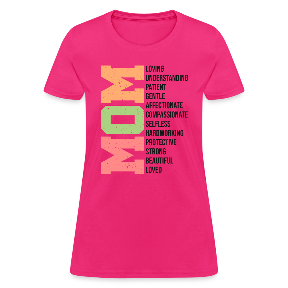 Mom Women's T-Shirt (Heartfelt Tribute) - fuchsia