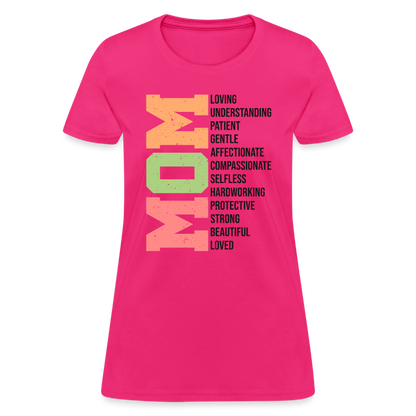 Mom Women's T-Shirt (Heartfelt Tribute) - fuchsia