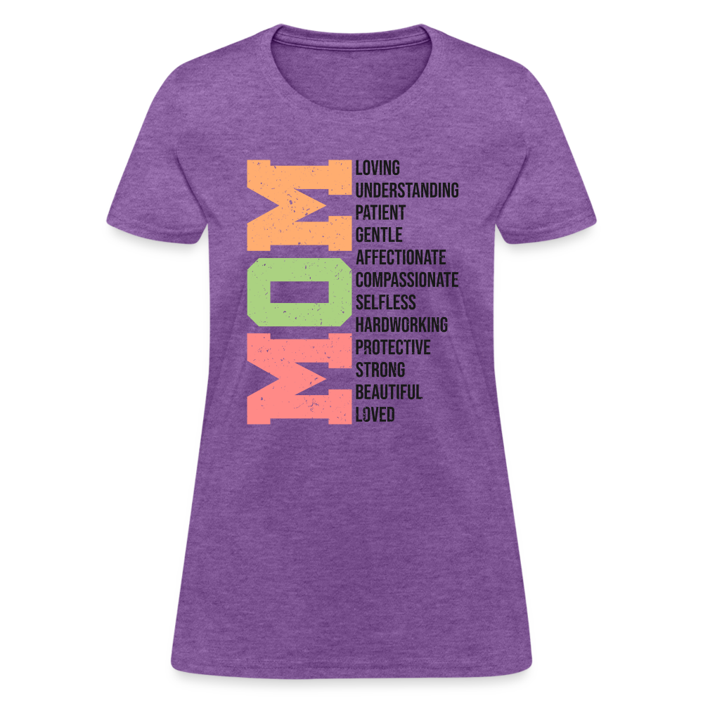 Mom Women's T-Shirt (Heartfelt Tribute) - purple heather