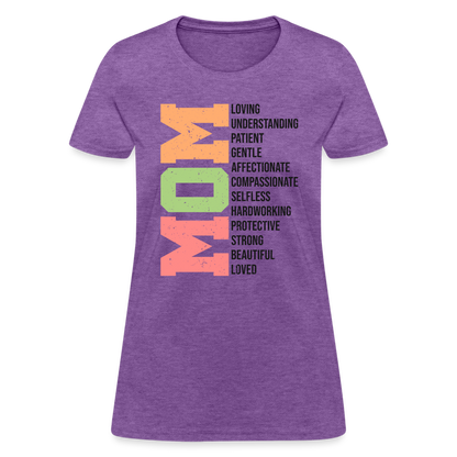 Mom Women's T-Shirt (Heartfelt Tribute) - purple heather