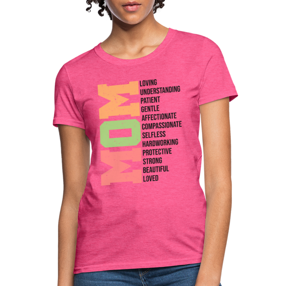 Mom Women's T-Shirt (Heartfelt Tribute) - heather pink