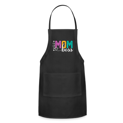 Wife Mom Boss Adjustable Apron - black