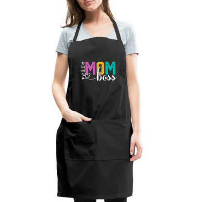 Wife Mom Boss Adjustable Apron - black