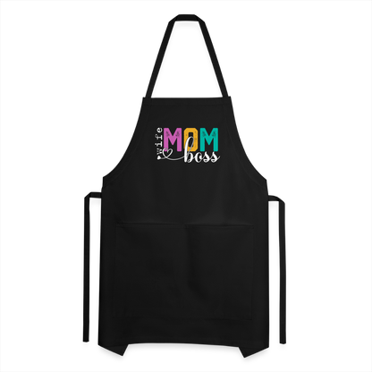 Wife Mom Boss Adjustable Apron - black