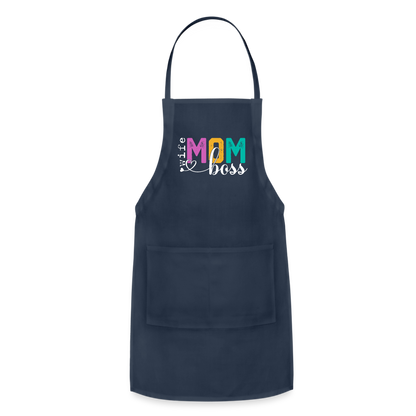 Wife Mom Boss Adjustable Apron - navy