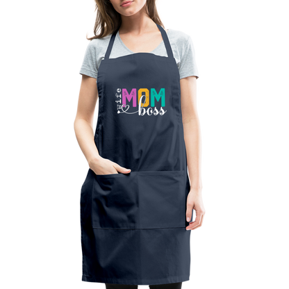 Wife Mom Boss Adjustable Apron - navy