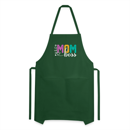 Wife Mom Boss Adjustable Apron - forest green