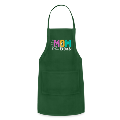 Wife Mom Boss Adjustable Apron - forest green