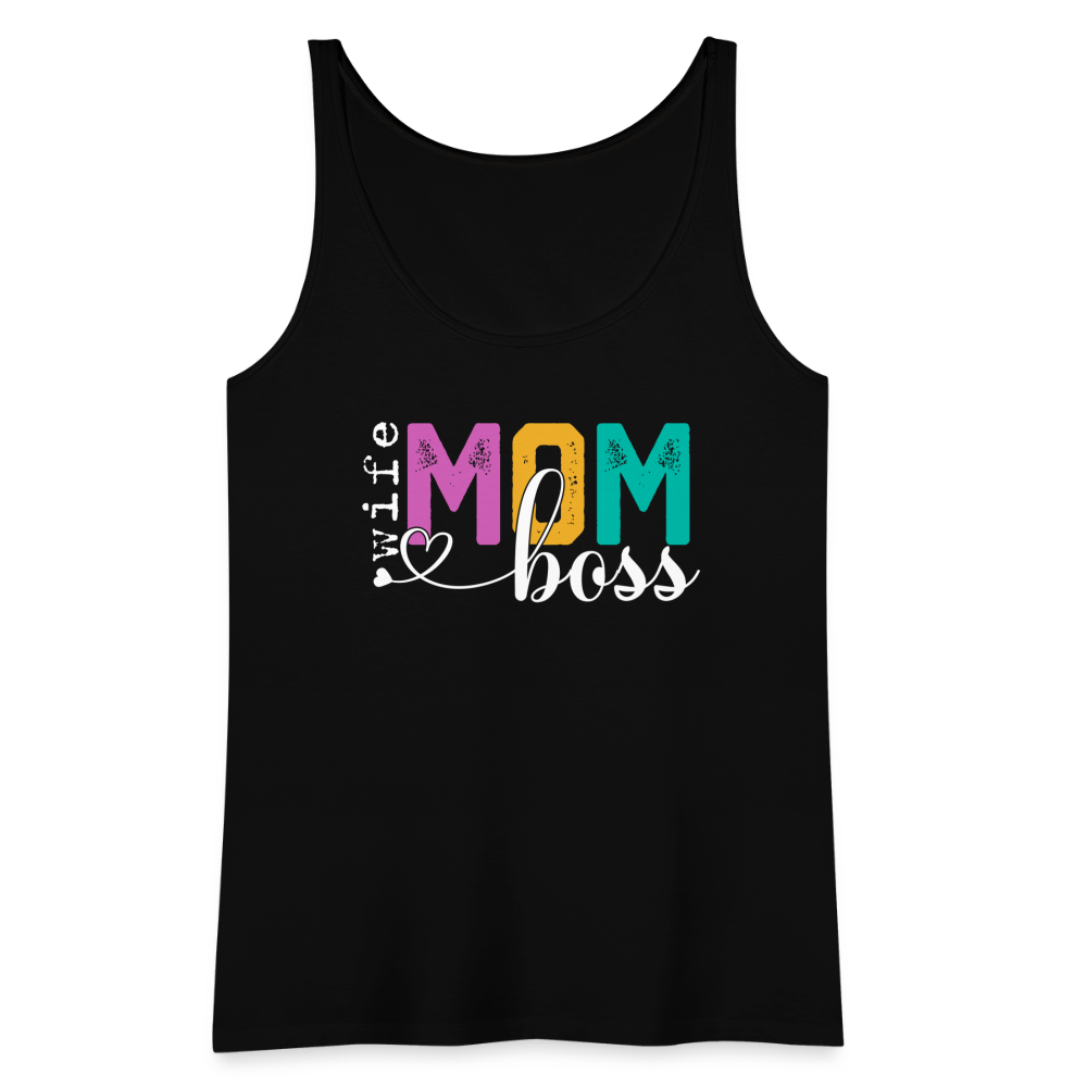 Wife Mom Boss Women’s Premium Tank Top - black