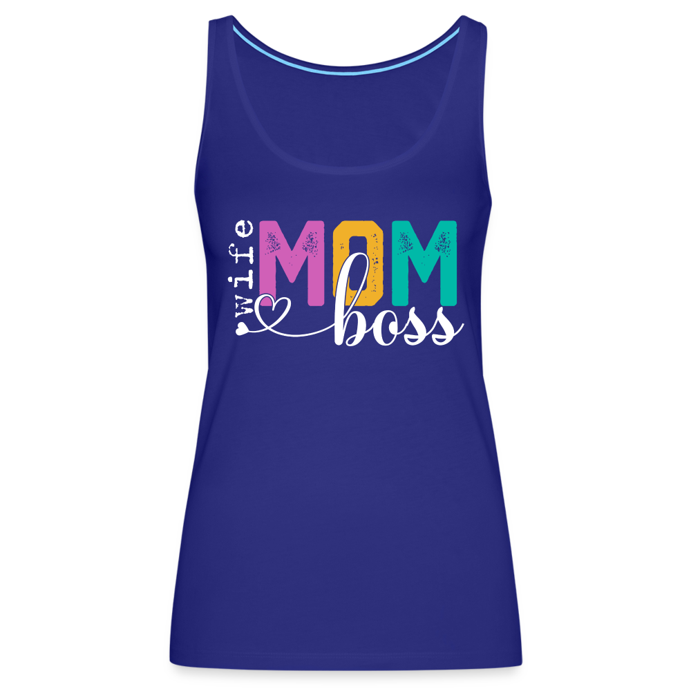 Wife Mom Boss Women’s Premium Tank Top - royal blue