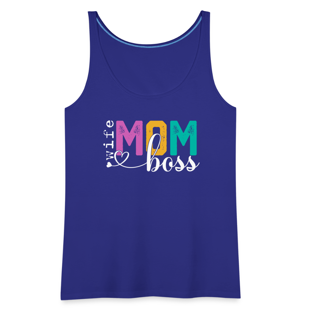 Wife Mom Boss Women’s Premium Tank Top - royal blue