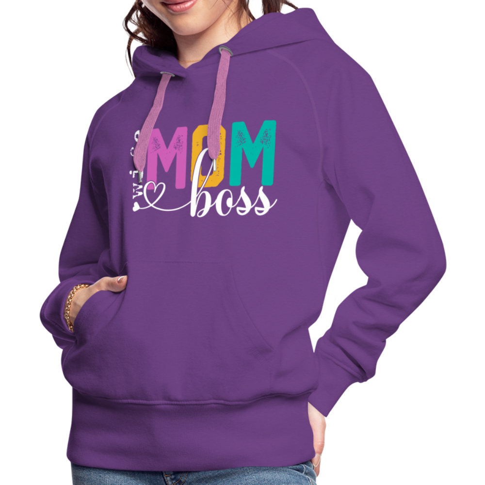 Wife Mom Boss Women’s Premium Hoodie - purple 