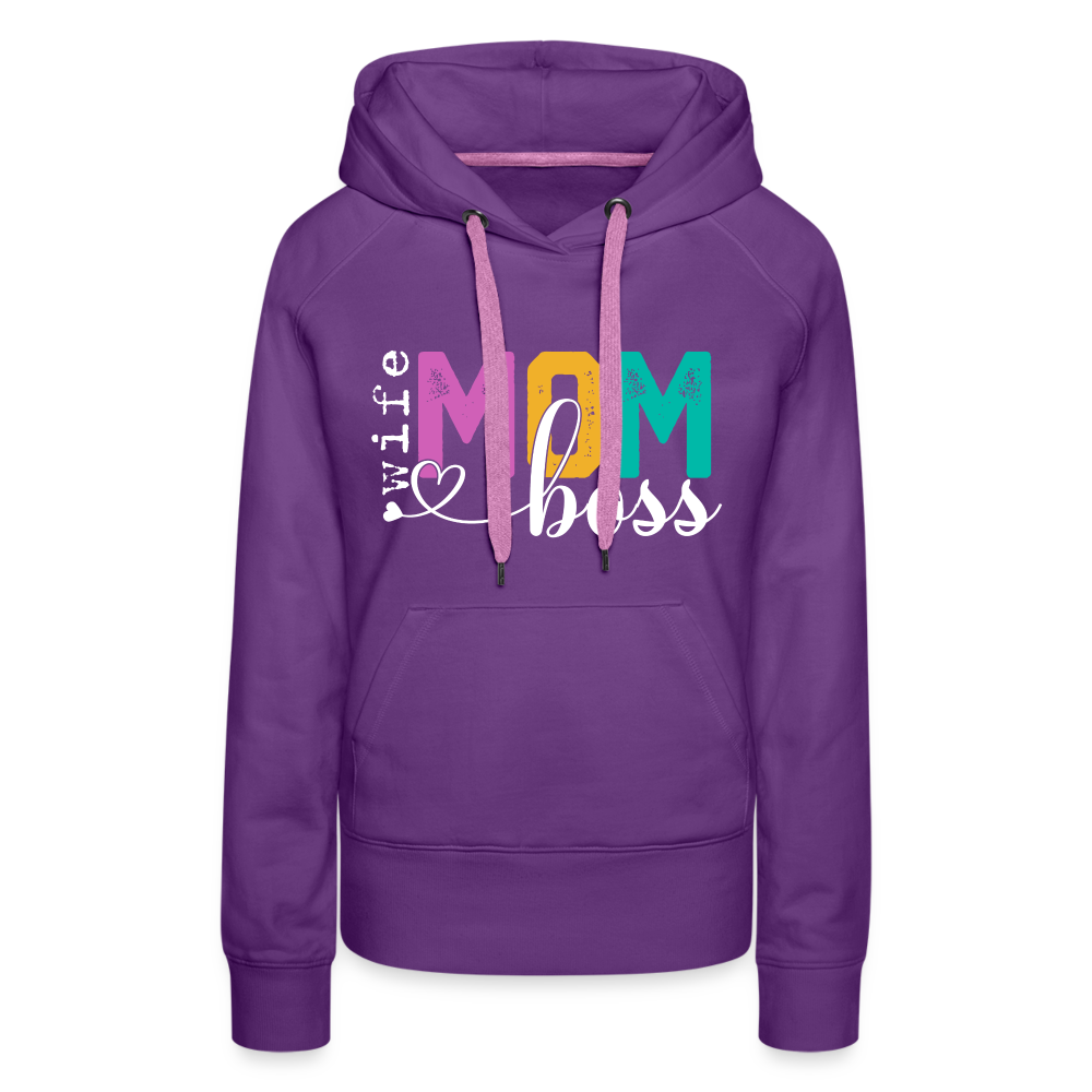 Wife Mom Boss Women’s Premium Hoodie - purple 