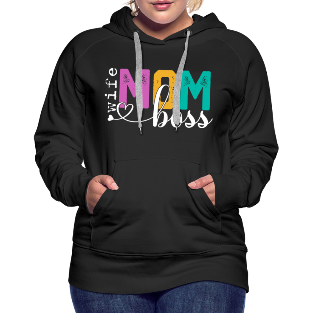Wife Mom Boss Women’s Premium Hoodie - black