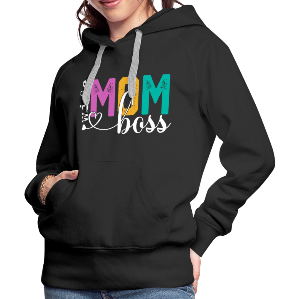 Wife Mom Boss Women’s Premium Hoodie - black