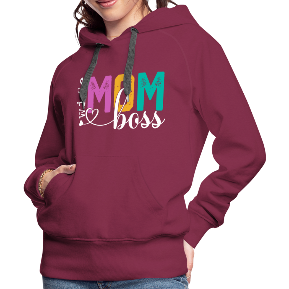 Wife Mom Boss Women’s Premium Hoodie - burgundy