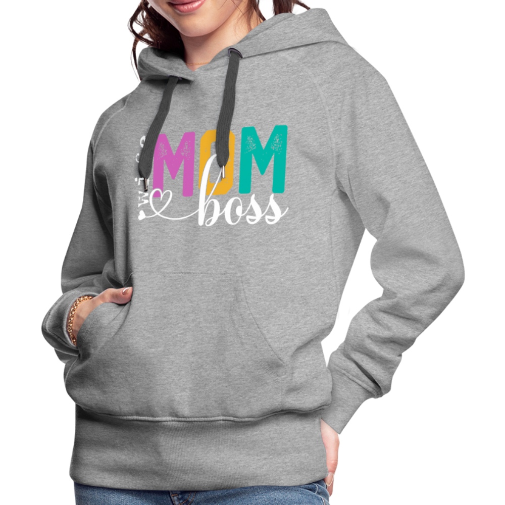 Wife Mom Boss Women’s Premium Hoodie - heather grey